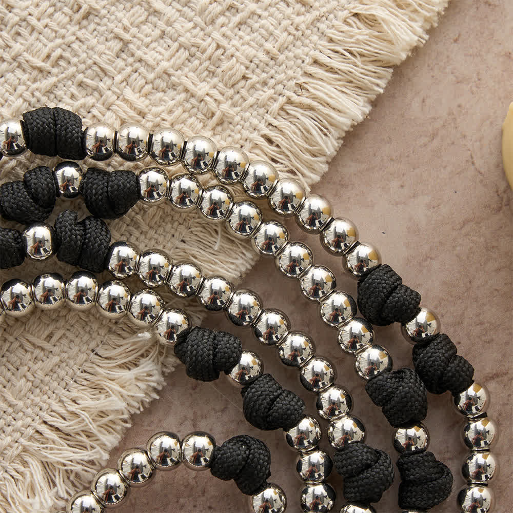 Christianartworkshop Rugged Silver-Toned Paracord 15-Decade Rosary: Carry Our Lady's Grace Wherever You Go - image 5