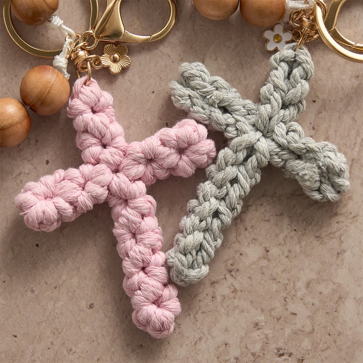 Christianartworkshop  Sandalwood Bead Pocket Rosary & Keychain with Multicolor Handmade Crochet Cross - image 13