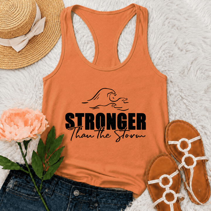Christianartworkshop Stronger Than The Storm Wave Casual Racerback Tank Top - Orange - 2XL - image 27