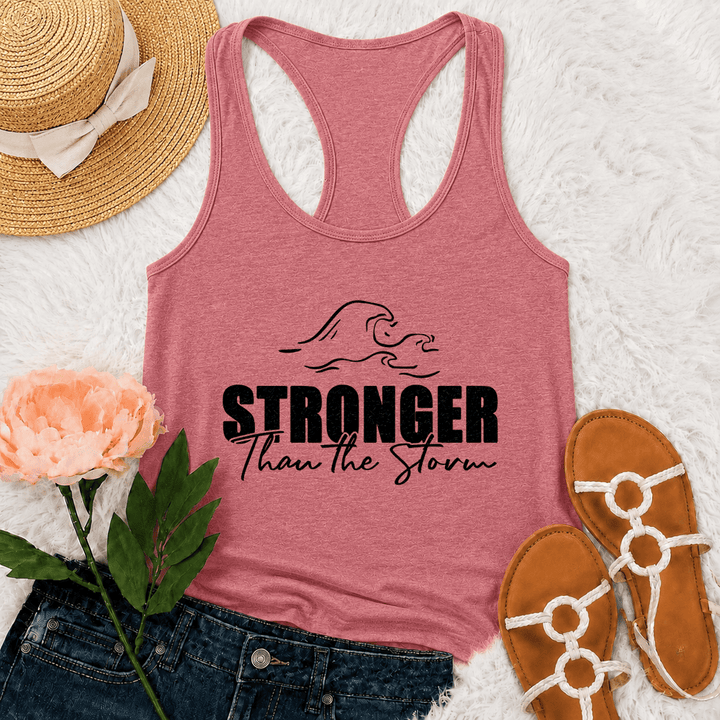 Christianartworkshop Stronger Than The Storm Wave Casual Racerback Tank Top - Pink - 2XL - image 21