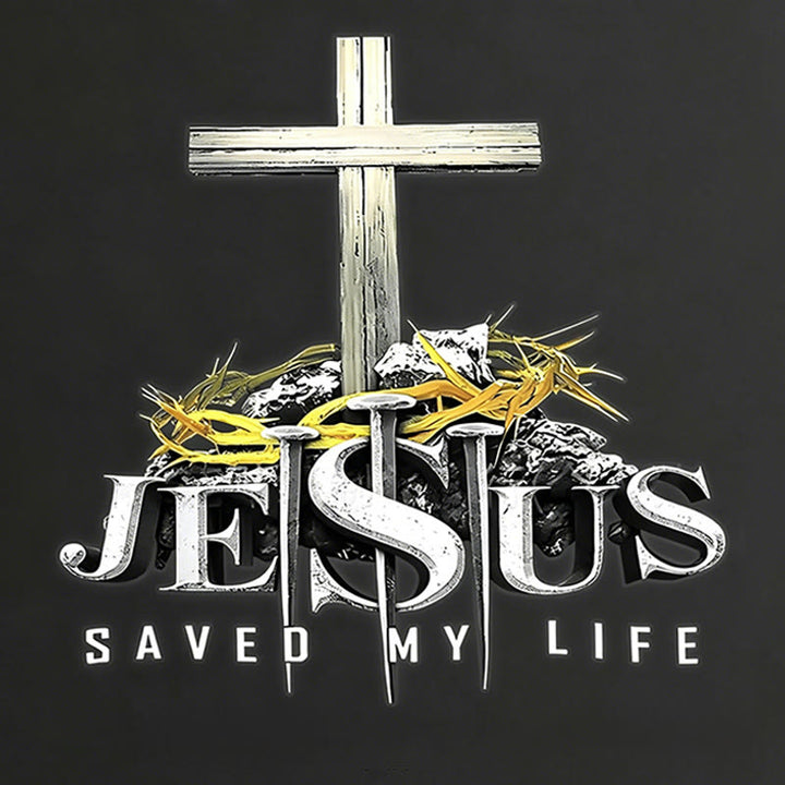 Christianartworkshop Cross Crown of Thorns Nails JESUS SAVED MY LIFE Waterproof Car Sticker: A Symbol of Redemptive Sacrifice - image 3