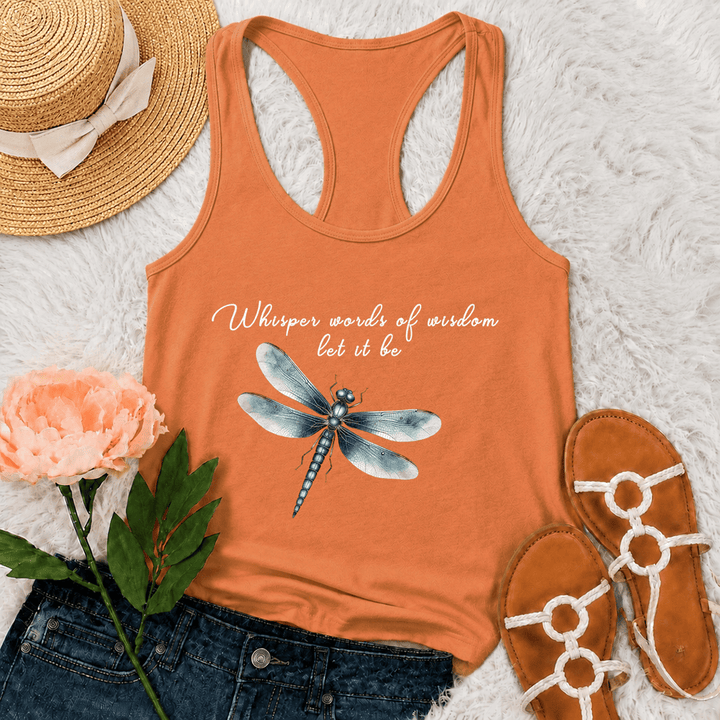 Christianartworkshop Watercolor Dragonfly Let It Be Graphic Racerback Tank Top - Orange - 2XL - image 27