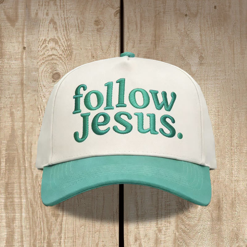 Christianartworkshop Two-tone Curved Brim Follow Jesus Faith Embroidery Unisex Baseball Cap - image 14