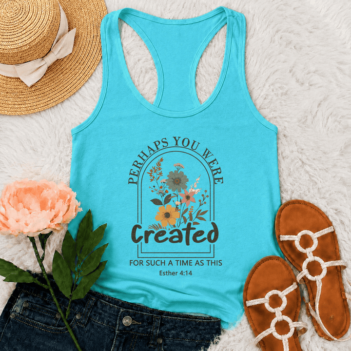 Christianartworkshop Wildflower Perhaps You Were Created For Such A Time As This Racerback Tank Top - Mint - 2XL - image 12
