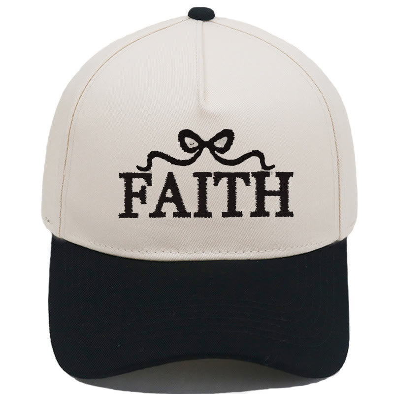 Christianartworkshop FAITH Bow Embroidery Camo Brim Adjustable Baseball Cap - Black - image 2