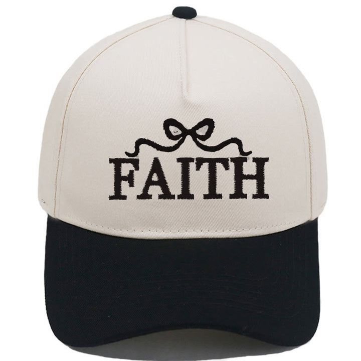 Christianartworkshop FAITH Bow Embroidery Camo Brim Adjustable Baseball Cap - Black - image 2