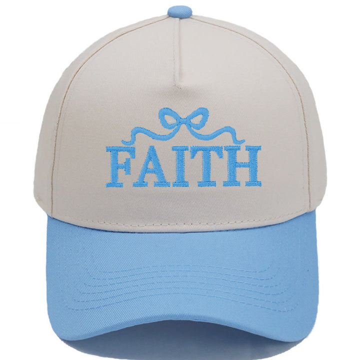 Christianartworkshop FAITH Bow Embroidery Camo Brim Adjustable Baseball Cap - Sky Blue - image 9