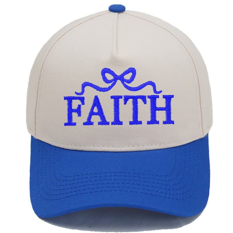 Christianartworkshop FAITH Bow Embroidery Camo Brim Adjustable Baseball Cap - Royal Blue - image 11