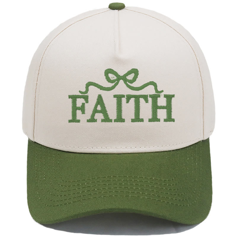 Christianartworkshop FAITH Bow Embroidery Camo Brim Adjustable Baseball Cap - Army Green - image 17