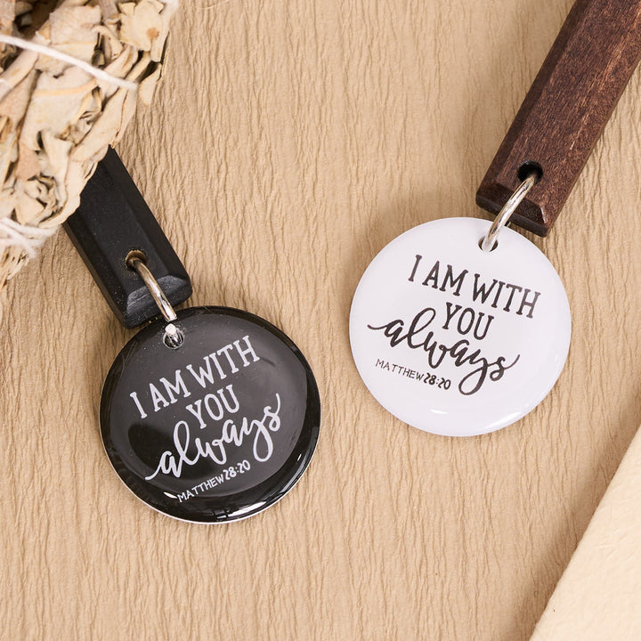 Christianartworkshop Classic Carved Solid Wood Cross NFC Matthew 28:20 Verse Smart Car Pendant - image 7