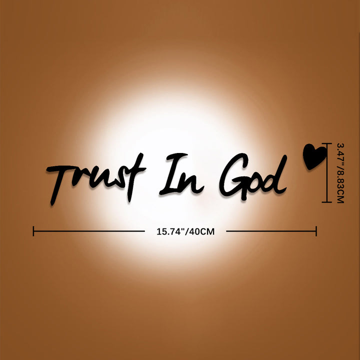Christianartworkshop Cursive Trust In God Heart Accent Metal Wall Decor: Emblem of Steadfast Assuranc - 3.47"*15.74"*0.04''/8.83cm*40cm*0.1cm - image 7