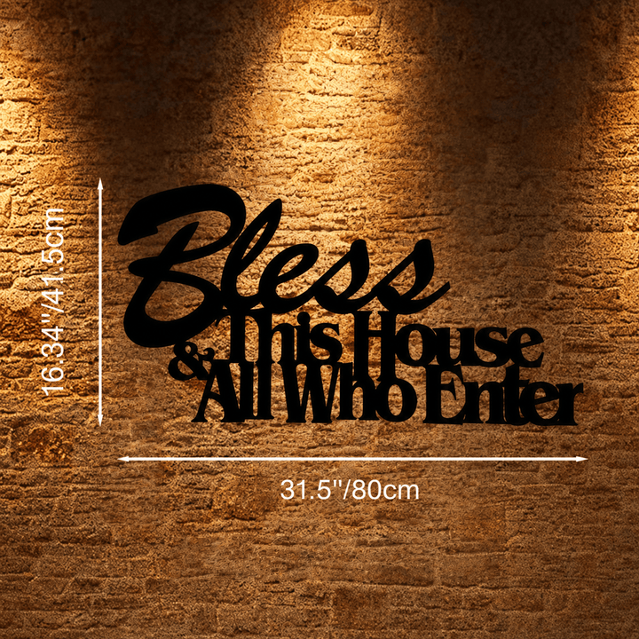 Christianartworkshop Bless This House Decor: Tender Faith Gift for Loved Ones - Black - 31.5''*16.34''*0.059"/80*41.5*0.15cm - image 11