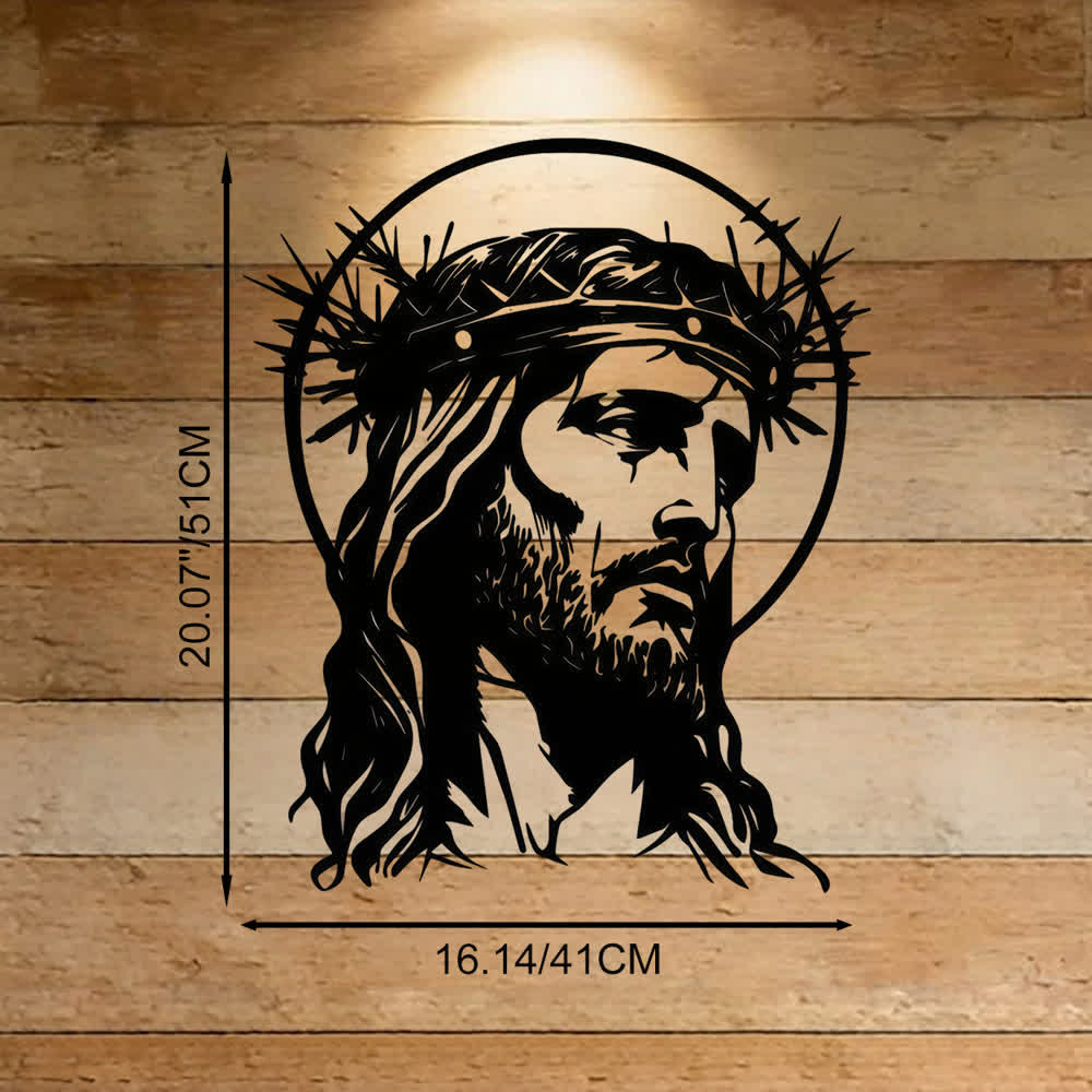 Christianartworkshop Sacred Jesus with Crown of Thorns Metal Wall Decor - 16.14*20.07"*0.047''/41cm*51cm*0.12cm - image 10