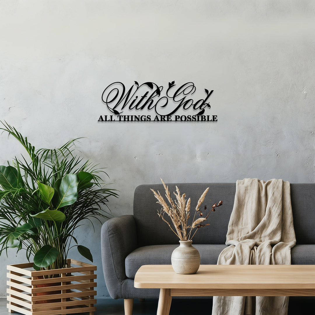Christianartworkshop Delicate Vine Leaf Accent Bible Verse Metal Wall Hanging: Living Room Inspirational Focal Decor - image 4