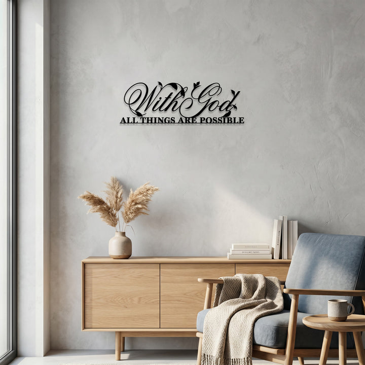 Christianartworkshop Delicate Vine Leaf Accent Bible Verse Metal Wall Hanging: Living Room Inspirational Focal Decor - image 3