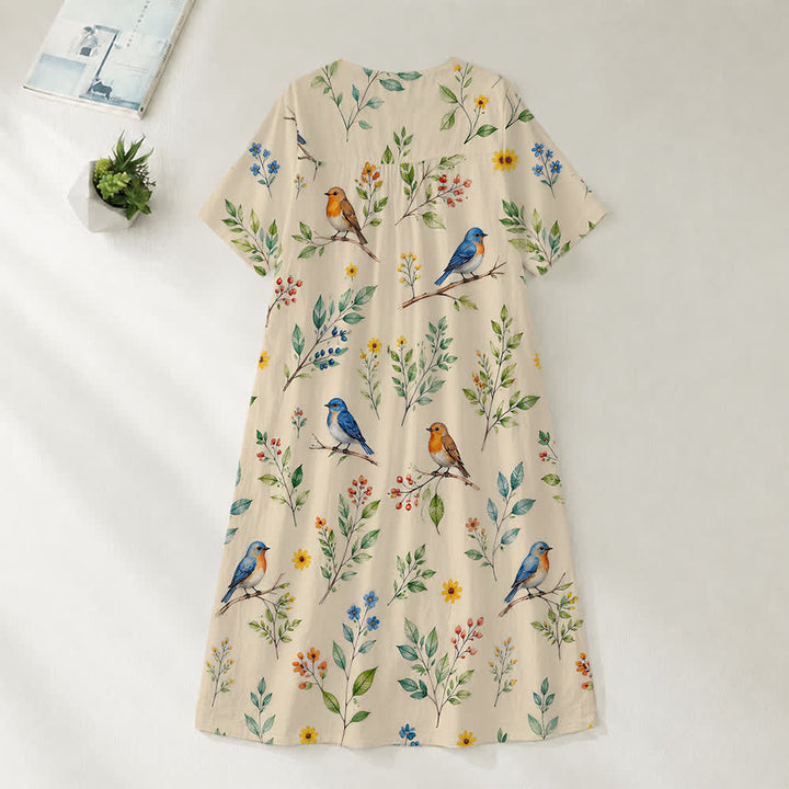 Christianartworkshop Summer Oversized Floral Print Cross Graphic V-Neck Short Sleeve Midi Dress - image 38