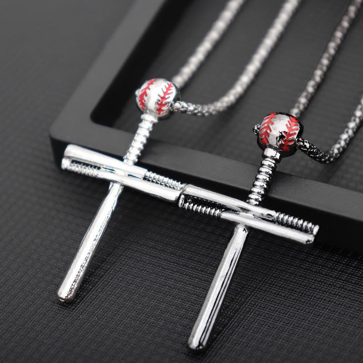 Christianartworkshop Baseball Bat Constructed Cross Box Chain Necklace: Emblem of Sport Perseverance & Steadfast Grace - image 3