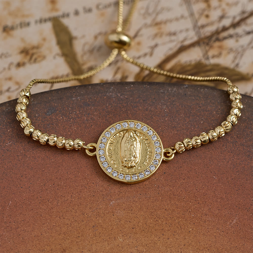 Christianartworkshop Assorted Crystal Frame Our Lady Mini Bead Chain Bracelet: Emblem of Gentle Heavenly Protection - D - image 7