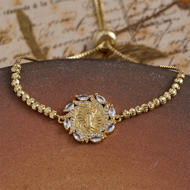Christianartworkshop Assorted Crystal Frame Our Lady Mini Bead Chain Bracelet: Emblem of Gentle Heavenly Protection - B - image 3