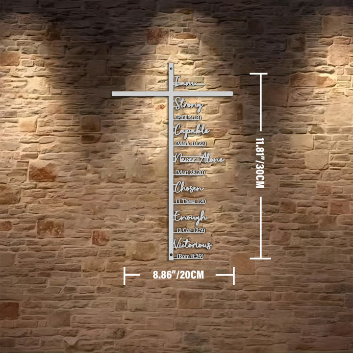 Christianartworkshop Biblical Verse Cross Metal Wall Decor: Daily Faith Reminder - Silver - 8.86''*11.81''*0.04''/20cm*30cm*0.1cm - image 17