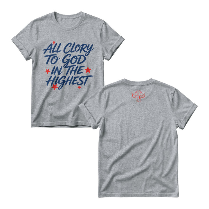 Christianartworkshop All Glory To God In The Highest Star Accent Front Print Women’s Crewnecks - Grey - 4XL - image 5