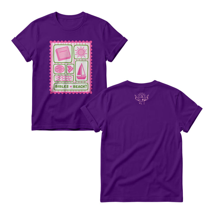 Christianartworkshop Pastel Stamp Grid Bible Sun Palm Sailboat Wave Doodle Women’s Crewnecks - Purple - 4XL - image 7