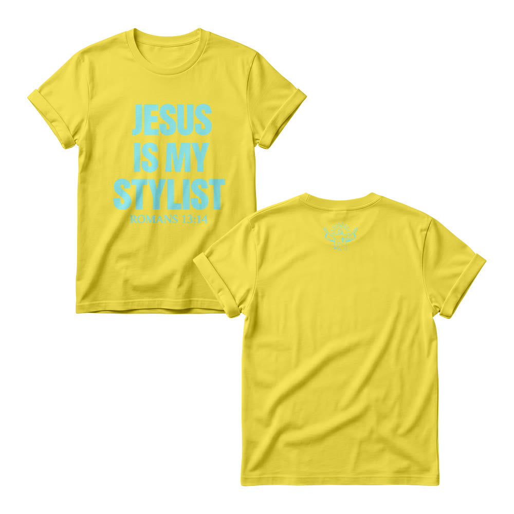 Christianartworkshop Humorous Fashion Verse Gradient Text Front Graphic Women’s Crewnecks - Yellow - 4XL - image 3