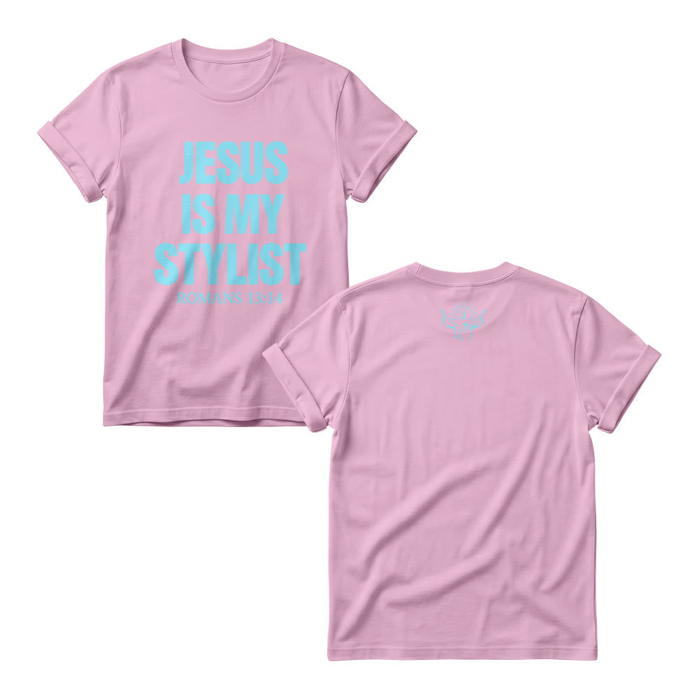 Christianartworkshop Humorous Fashion Verse Gradient Text Front Graphic Women’s Crewnecks - Pink - 4XL - image 5