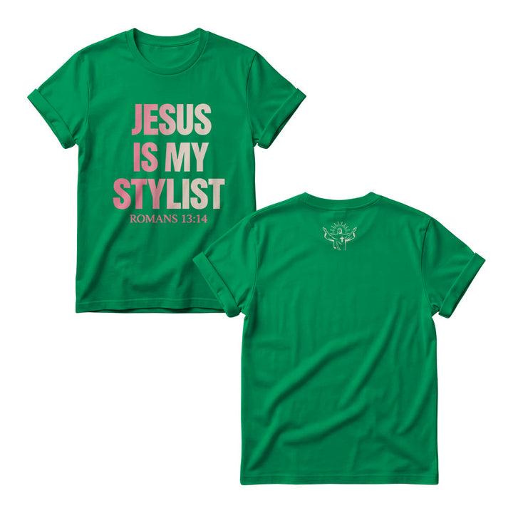 Christianartworkshop Humorous Fashion Verse Gradient Text Front Graphic Women’s Crewnecks - Green - 4XL - image 9