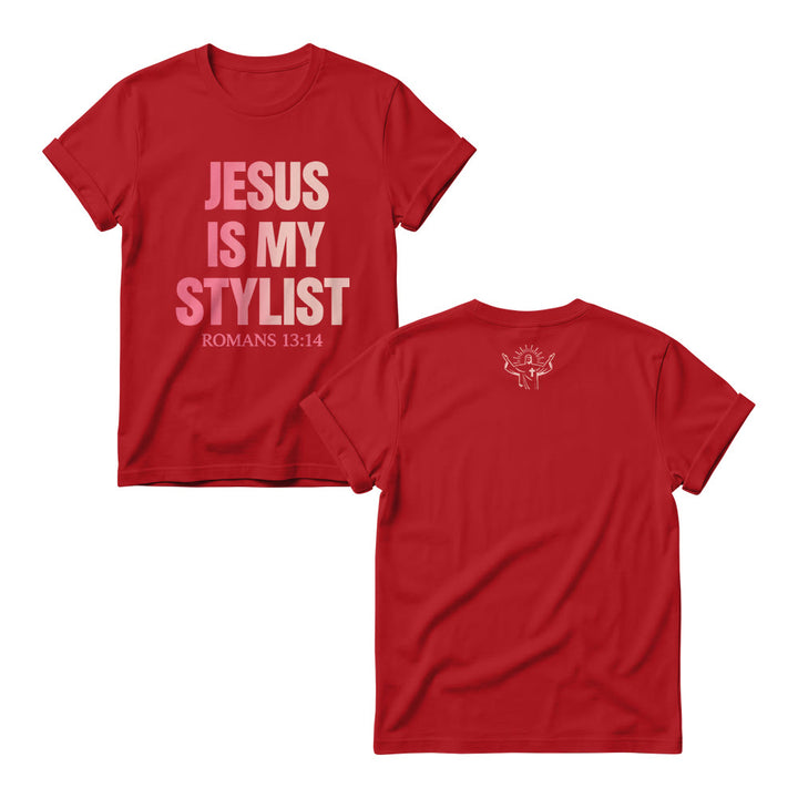 Christianartworkshop Humorous Fashion Verse Gradient Text Front Graphic Women’s Crewnecks - Red - 4XL - image 8