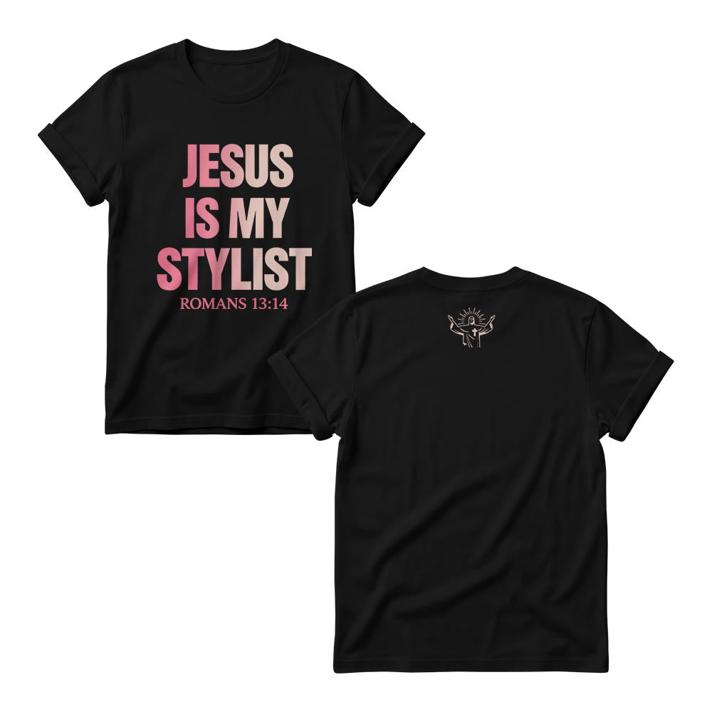 Christianartworkshop Humorous Fashion Verse Gradient Text Front Graphic Women’s Crewnecks - Black - 4XL - image 1