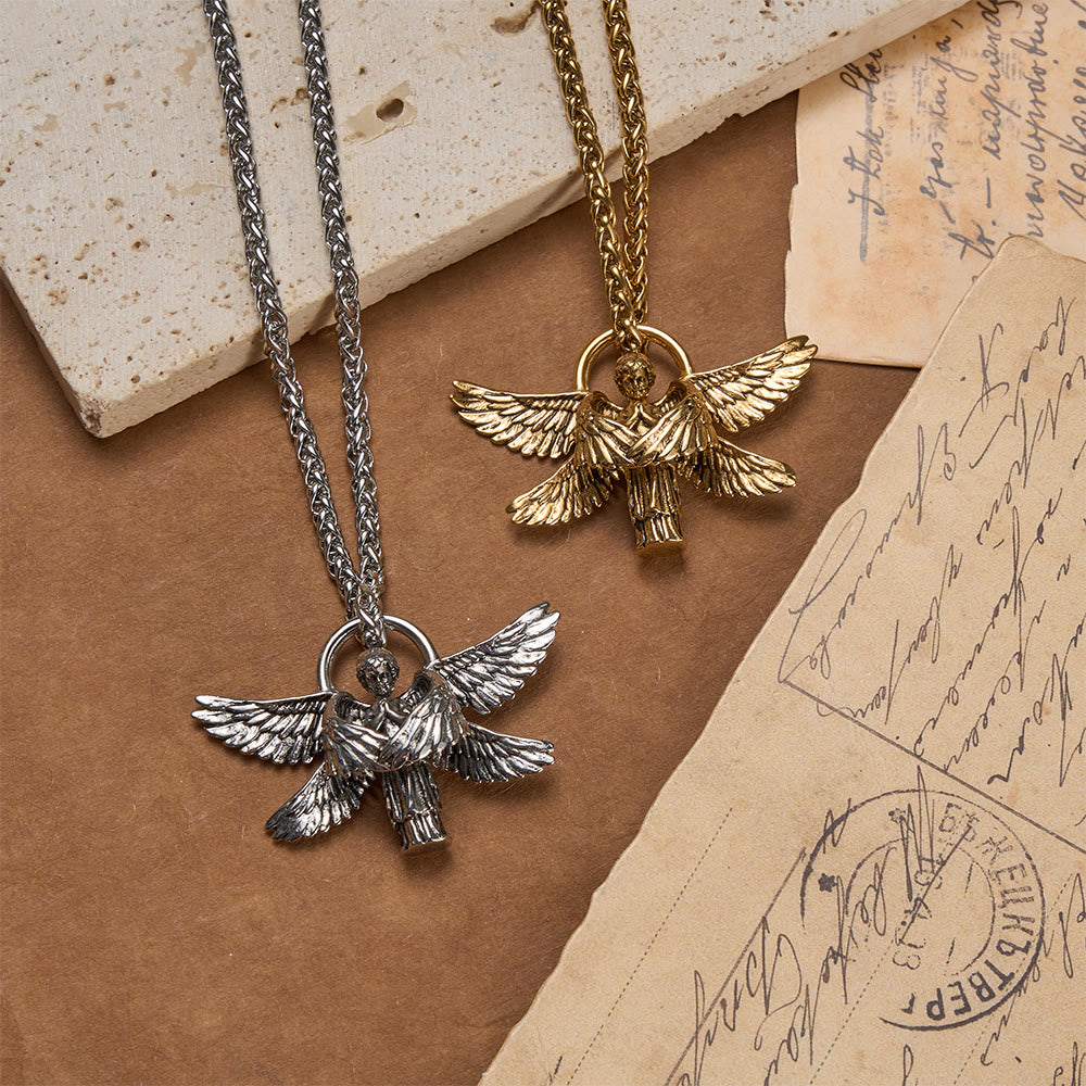 Christianartworkshop Six-Winged Seraph Angel Pendant Necklace: Timeless Emblem of Gentle Heavenly Guardianship - image 1