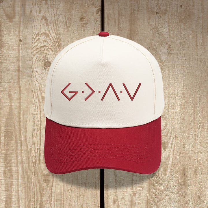 Christianartworkshop Thin Line Geometric Letter Symbol Front Embroidery Baseball Cap - Burgundy - image 14