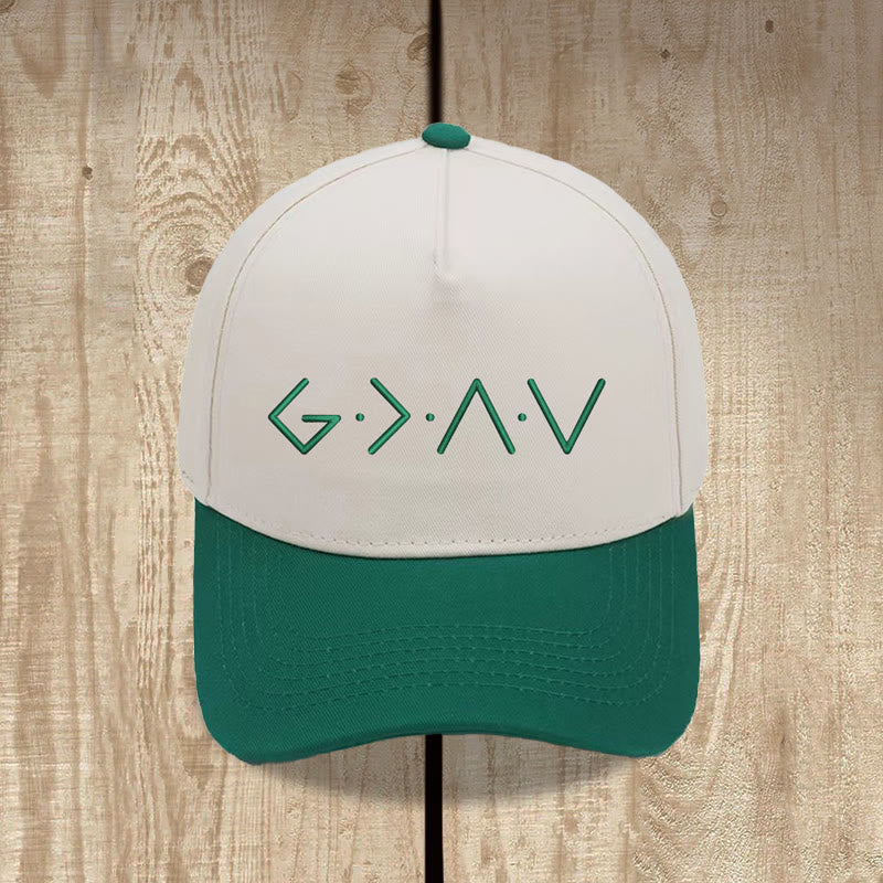Christianartworkshop Thin Line Geometric Letter Symbol Front Embroidery Baseball Cap - Dark Green - image 6