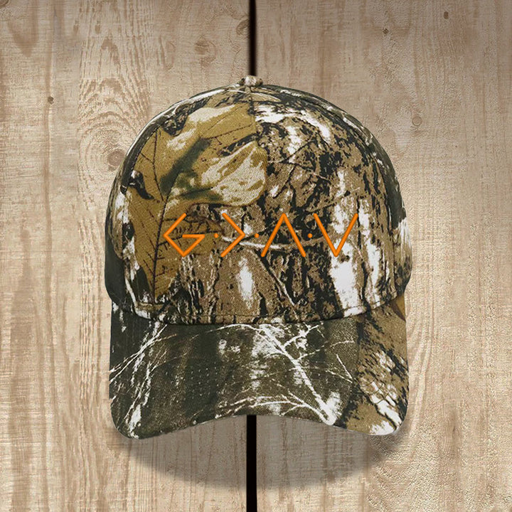 Christianartworkshop Thin Line Geometric Letter Symbol Front Embroidery Baseball Cap - Camouflage - image 11