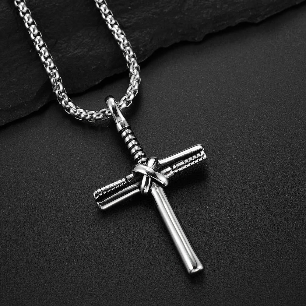 Christianartworkshop Minimal Wrapped Cross Pendant Necklace: Timeless Emblem of Gentle Heavenly Peace - Silver - image 4