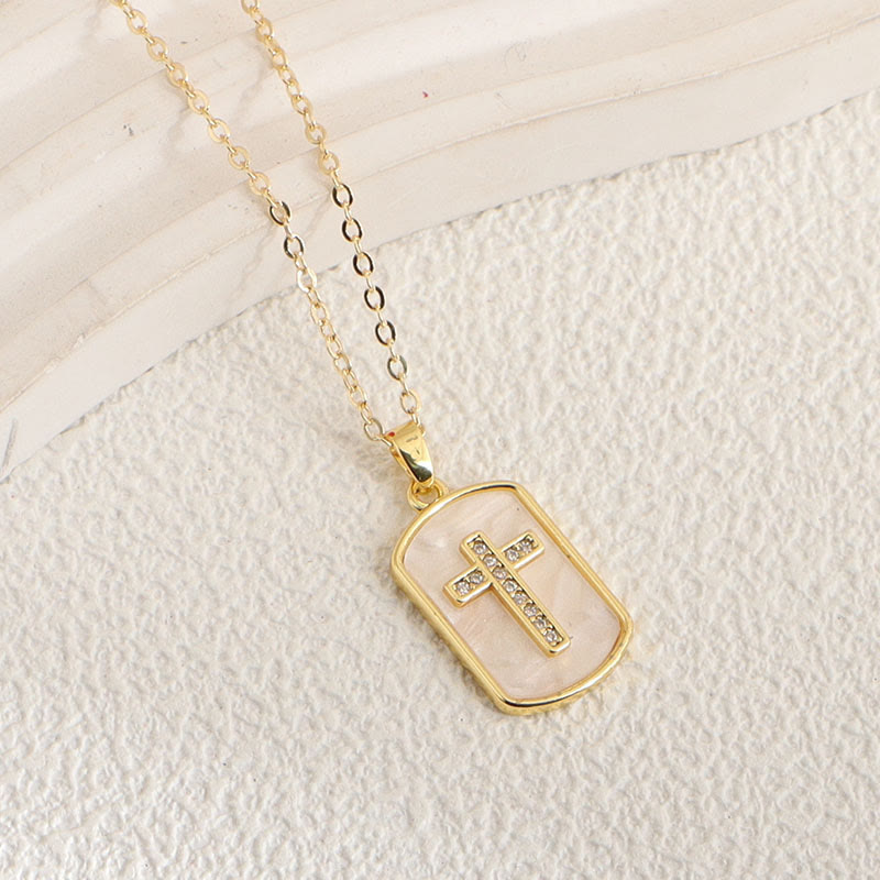 Christianartworkshop Minimal Multi-Style Cross Pendant Necklace: Timeless Emblem of Quiet Daily Prayer Blessing - Cross & Tag - image 7