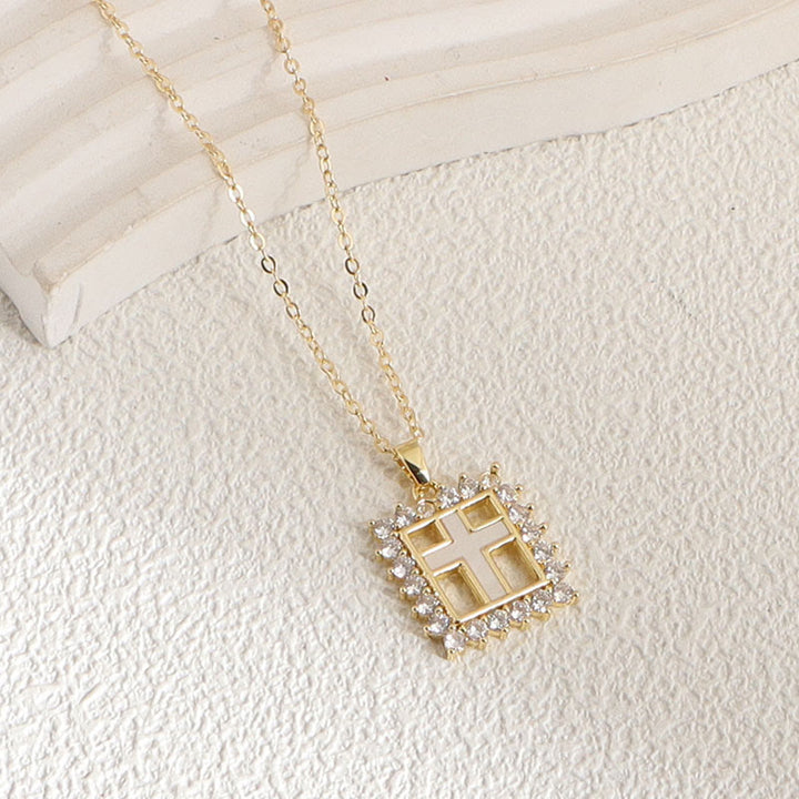 Christianartworkshop Minimal Multi-Style Cross Pendant Necklace: Timeless Emblem of Quiet Daily Prayer Blessing - Cross & Frame - image 10