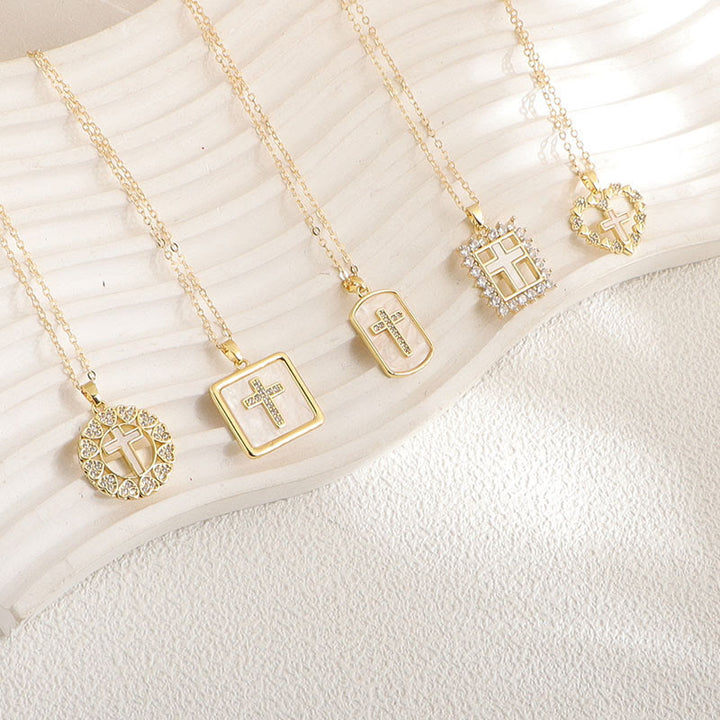 Christianartworkshop Minimal Multi-Style Cross Pendant Necklace: Timeless Emblem of Quiet Daily Prayer Blessing - image 1