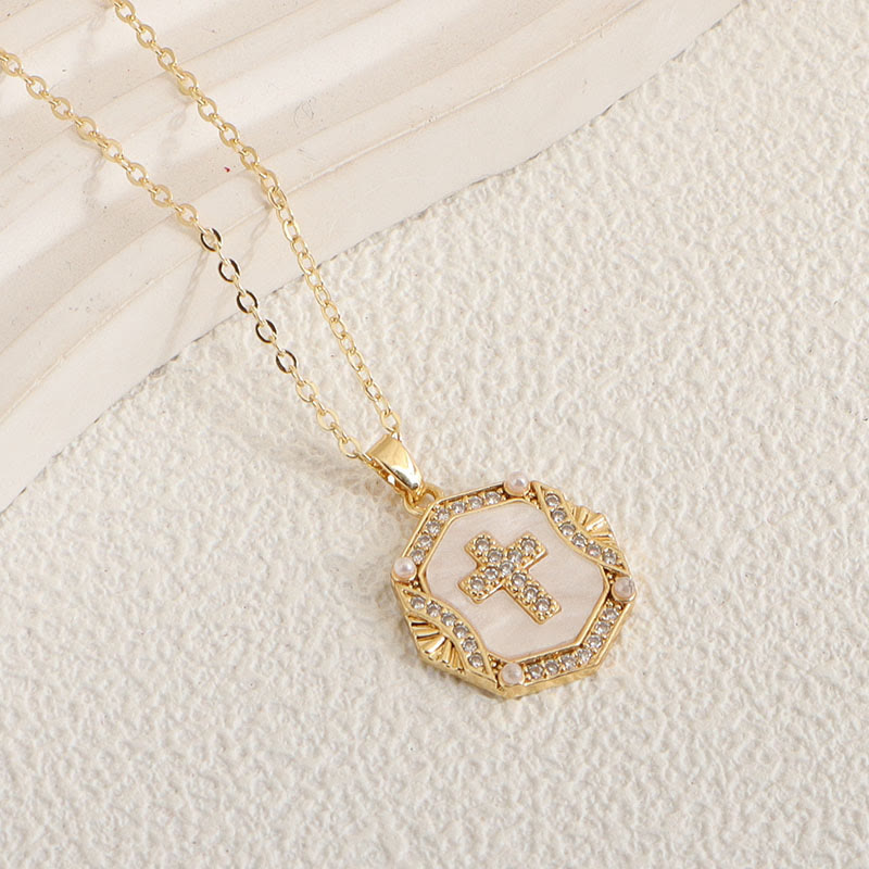 Christianartworkshop Minimal Multi-Style Cross Pendant Necklace: Timeless Emblem of Quiet Daily Prayer Blessing - Cross & Oval - image 4