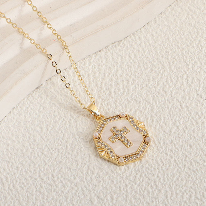 Christianartworkshop Minimal Multi-Style Cross Pendant Necklace: Timeless Emblem of Quiet Daily Prayer Blessing - Cross & Oval - image 4