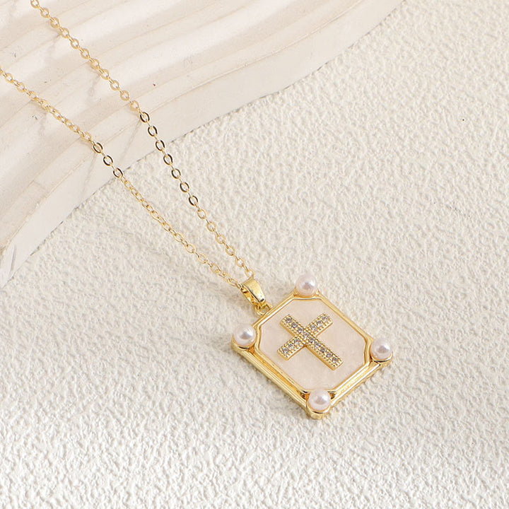 Christianartworkshop Minimal Multi-Style Cross Pendant Necklace: Timeless Emblem of Quiet Daily Prayer Blessing - Cross & Rectangle - image 6