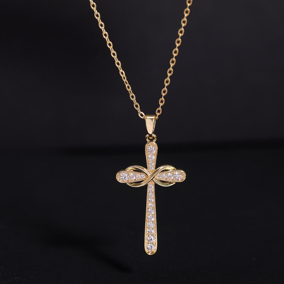 Christianartworkshop Full Pave Infinity Symbol Cross Necklace: Timeless Emblem of Gentle Heavenly Peace - image 1