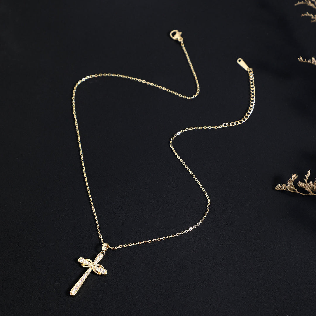 Christianartworkshop Full Pave Infinity Symbol Cross Necklace: Timeless Emblem of Gentle Heavenly Peace - image 3