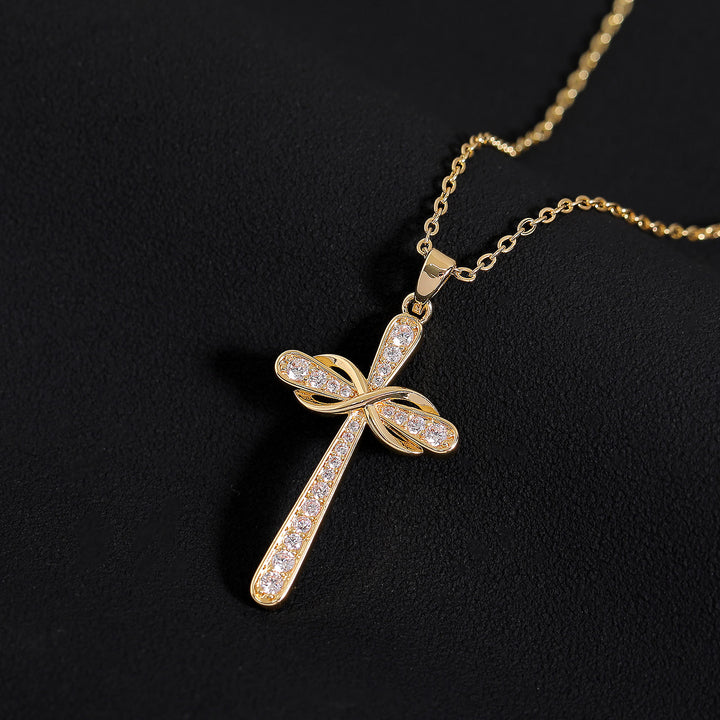 Christianartworkshop Full Pave Infinity Symbol Cross Necklace: Timeless Emblem of Gentle Heavenly Peace - image 4