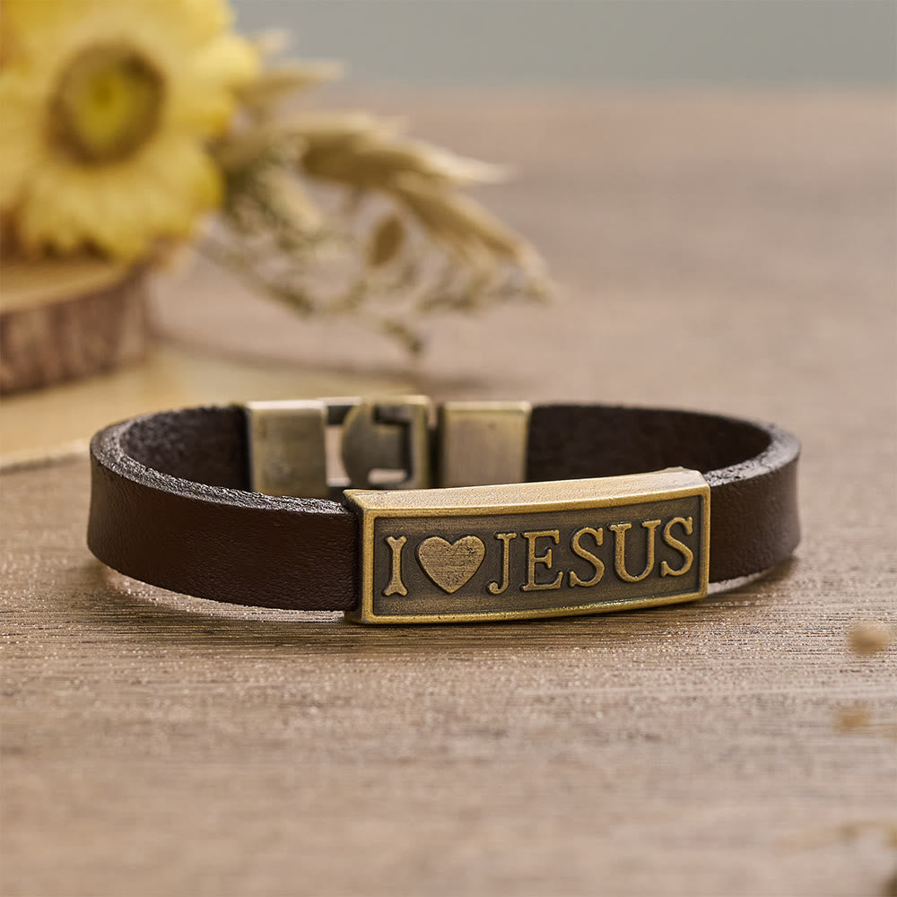 Christianartworkshop Classic Devotion Heart Jesus Letter Wrist Bracelet: Personalized Emblem of Abiding Divine Tenderness - image 1
