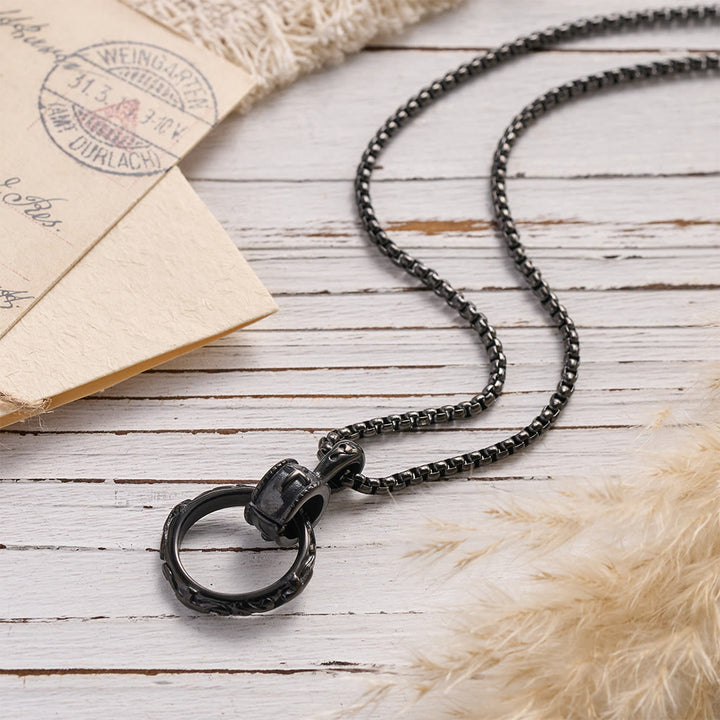 Christianartworkshop Textured Ring Cross Inset Pendant Box Chain Necklace: Timeless Emblem of Gentle Heavenly Guardianship - image 5
