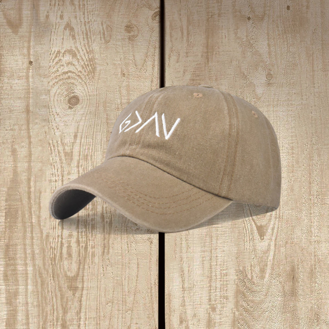 Christianartworkshop Greater Than Hardship Minimal Arrow Symbol Embroidery Washed Baseball Cap - Khaki - image 8