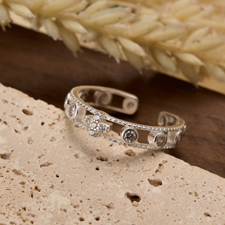 Christianartworkshop Sterling Silver Hollow Cross Open Adjustable Ring: Timeless Emblem of Unshakable Sacred Faith - image 2