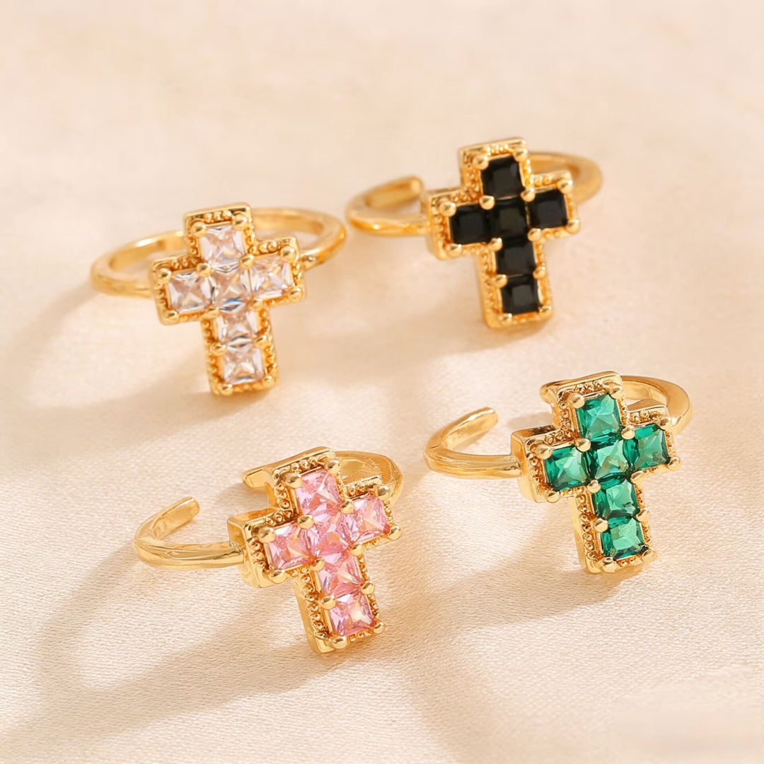 Christianartworkshop Multi-Tone Framed Cross Adjustable Faith Ring: Timeless Emblem of Unshakable Sacred Faith - image 5